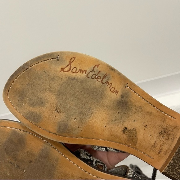 Sam Edelman Gretchen Gladiator Sandal Boho Tassels Embellished Wrap Around Ankle - Picture 6 of 11